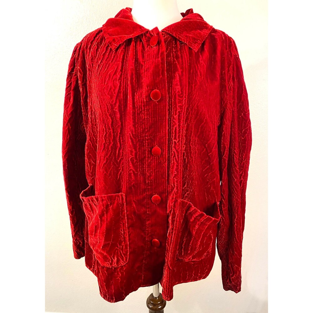 Keren Hart Women's Red Velvet Jacket, Size M